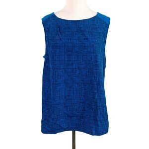 🟣🟣🟣 BANANA REPUBLIC Women's Size Small Blue Geometric High Neck Blouse